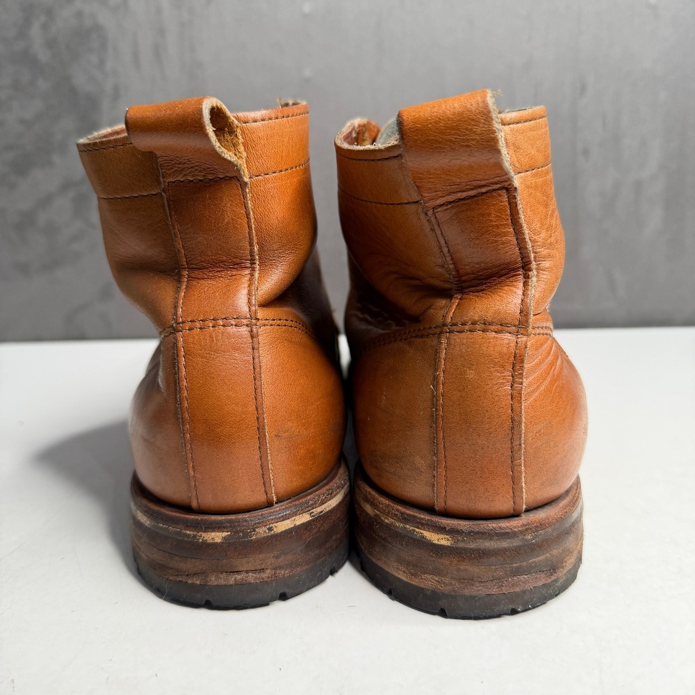 Men's Tan Leather Lace-Up Boots - Picture 3 of 13